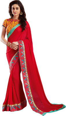 

Manthan Embroidered Fashion Georgette Saree(Pack of 2, Red)