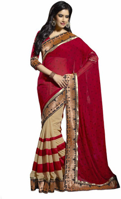 

KRUPALI FASHION Printed Bollywood Georgette Saree(Red)