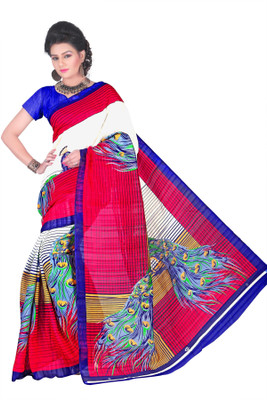 

Weavedeal Printed Bhagalpuri Cotton Saree(Red)