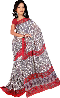 

Vardan Prints Printed Bollywood Georgette Saree(Black, Red)