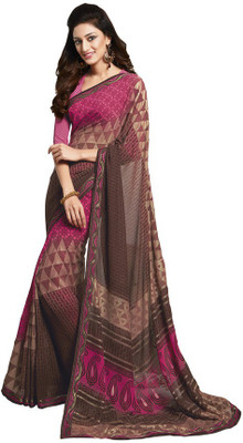 

Vishal Printed Bollywood Georgette Saree(Brown, Pink)