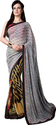 

Kvsfab Graphic Print Fashion Georgette Saree(Grey, Multicolor)