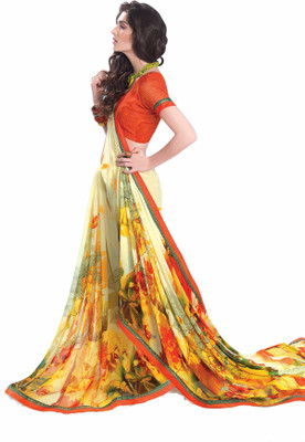 

Indianbeauty Self Design, Printed Bollywood Georgette Saree(Multicolor)
