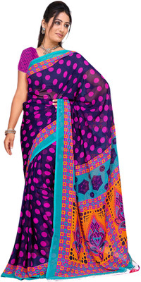 

Vardan Prints Printed Bollywood Georgette Saree(Pink, Blue), Blue;pink