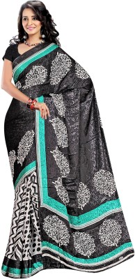 

Jiya Self Design, Printed Fashion Jacquard Saree(Black, White, Black)