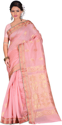

Indianhandloom Self Design Coimbatore Cotton Saree(Pink, Peach