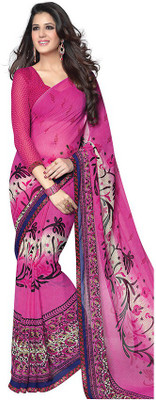 

PSHOPEE Printed Fashion Chiffon Saree(Pink)