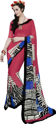 

Khoobee Self Design, Printed Fashion Georgette Saree(Pink, Multicolor), Multicolor;pink