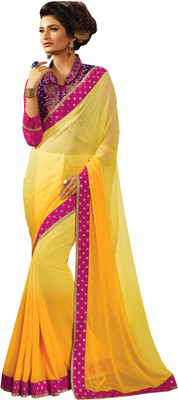 

Manthan Embroidered Fashion Georgette Saree(Yellow)