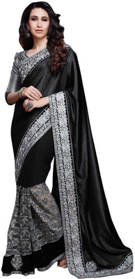 

Saara Self Design Fashion Georgette Saree(Black)