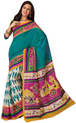 

Indian Wear Online Printed Fashion Pure Chiffon Saree(Multicolor)