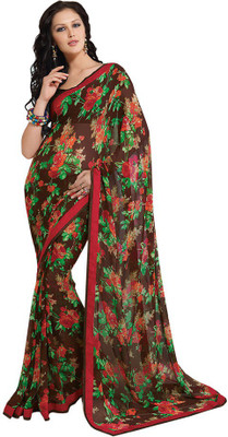 

Party Wear Dresses Printed Fashion Pure Chiffon Saree(Multicolor), Multicolor538
