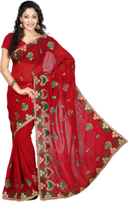 

Desi Butik Embroidered Fashion Art Silk Saree(Multicolor)