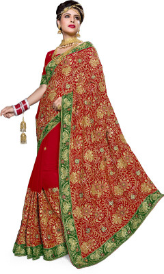 

Sourbh Sarees Embroidered Fashion Georgette Saree(Red)