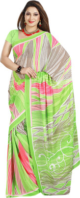 

Saara Geometric Print Daily Wear Georgette Saree(Green)