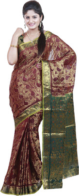 

Mimosa Woven Kanjivaram Art Silk Saree(Maroon)
