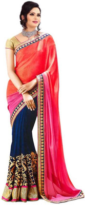 

Aksh Fashion Embroidered Bollywood Georgette Saree(Orange)