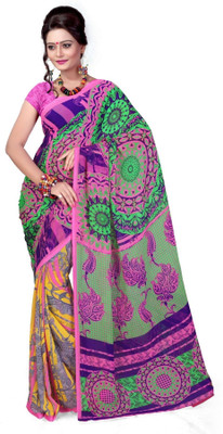 

Cenizas Printed Fashion Chiffon Saree(Multicolor), Pink