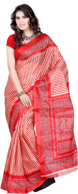 

Indrani Printed Bollywood Art Silk Saree(Red, White)