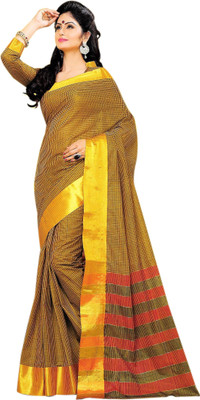 

Aswani Checkered Fashion Cotton Saree(Multicolor)