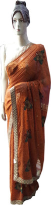 

Rajasthani Bandej Embroidered Daily Wear Synthetic Saree(Mustard), Golden
