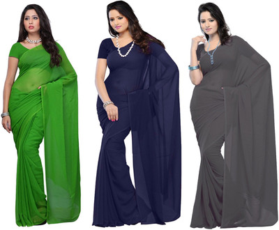 

Multi Retail Solid Bollywood Georgette Saree(Pack of 3, Multicolor)