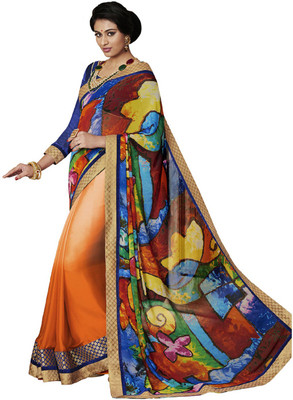 

Desi Butik Embroidered Fashion Georgette, Chiffon Saree(Multicolor)