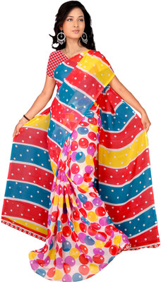 

Parisha Printed Daily Wear Georgette Saree(Multicolor)