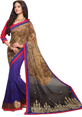 

Ridham Sarees Embroidered Fashion Georgette Saree(Multicolor)