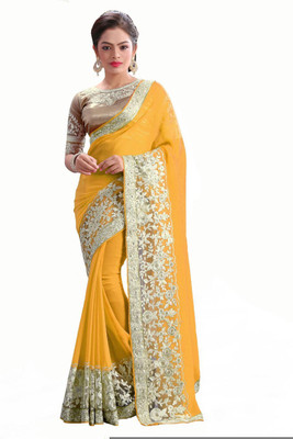 

Stylezone Embroidered Fashion Georgette Saree(Yellow)