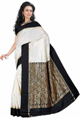

Roopkala Silks Woven Banarasi Banarasi Silk Saree(White)