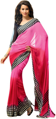 

Vishal Solid Fashion Georgette Saree(Pink)