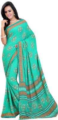 

Jiya Self Design, Printed Fashion Chiffon Saree(Beige)