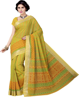 

Rani Saahiba Printed Gadwal Cotton Saree(Green)