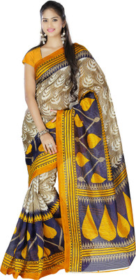 

Indrani Striped Fashion Silk Saree(Multicolor), Blue;yellow