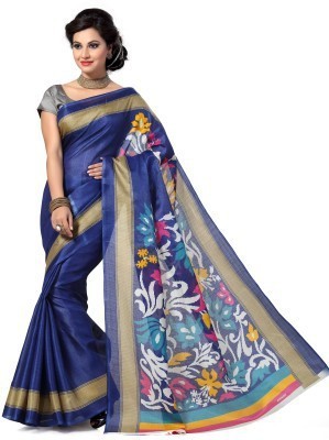 

Ewows Printed Daily Wear Handloom Art Silk Saree(Dark Blue)