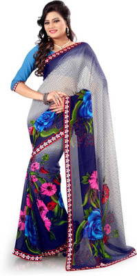 

Dancing Girl Embroidered Bollywood Georgette Saree(Blue)
