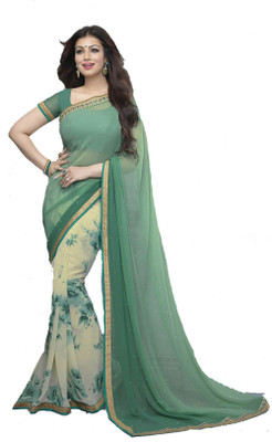 Radhecreation Printed Bollywood Chiffon Saree(Green)