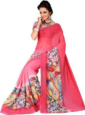 

Khushali Self Design, Printed Fashion Georgette Saree(Pink, Multicolor), Multicolor;pink