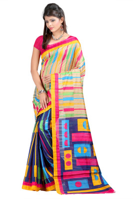 

Indrani Solid Fashion Silk Saree(Blue)