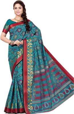 

Aarti Apparels Printed Gadwal Cotton Saree(Dark Blue)