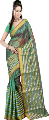 

Sanju Sarees Plain Fashion Silk Saree(Green)