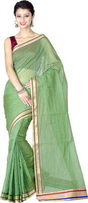 

Chandrakala Woven Banarasi Art Silk Saree(Green)