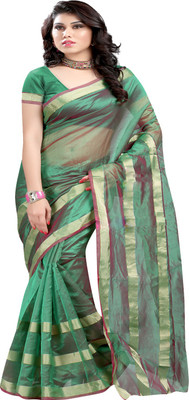 

Ansu Fashion Solid Fashion Art Silk Saree(Green)