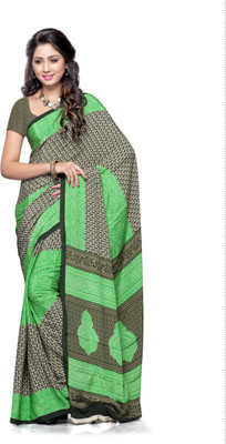 

Hi-Choice Printed Fashion Crepe Saree(Dark Green)