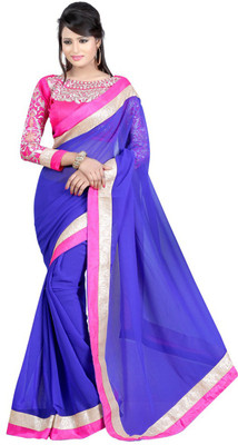 

Winza Designer Embroidered, Solid, Self Design, Embellished Bollywood Faux Georgette, Synthetic Georgette Saree(Blue, Pink, Multicolor, Blue;multicolor;pink