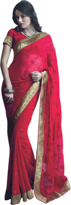 

Valeska Printed Fashion Chiffon Saree(Red), Maroon