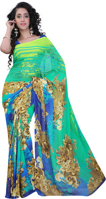 

Vardan Prints Printed Bollywood Synthetic Georgette Saree(Blue, Green)