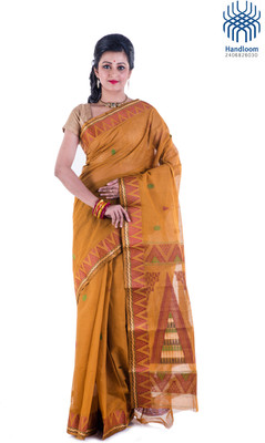 

Tantuja Woven Tangail Handloom Cotton Saree(Yellow)