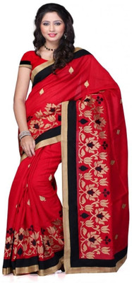 

Meghdoot Self Design Fashion Silk Saree(Red)